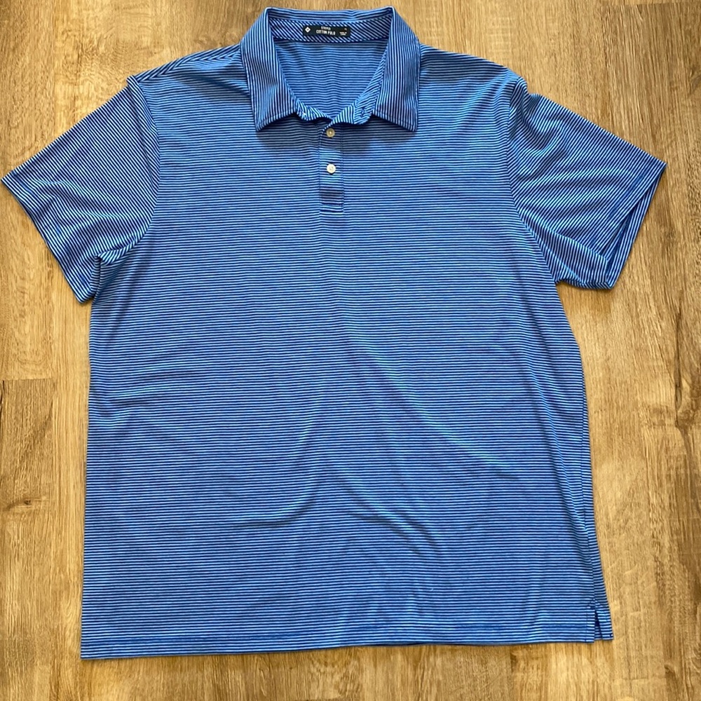Perfect Condition - Mens Blue Striped Polo